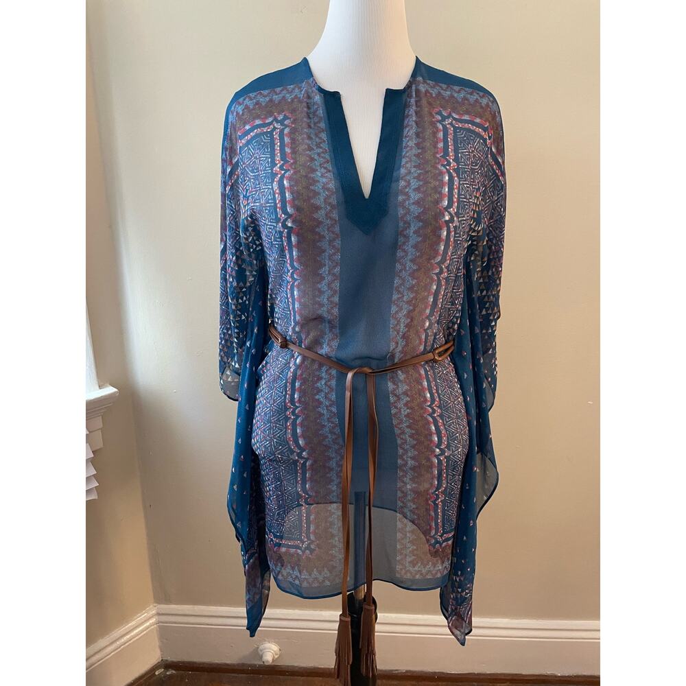 BCBG Sheer Poncho Leather Belt Size XS